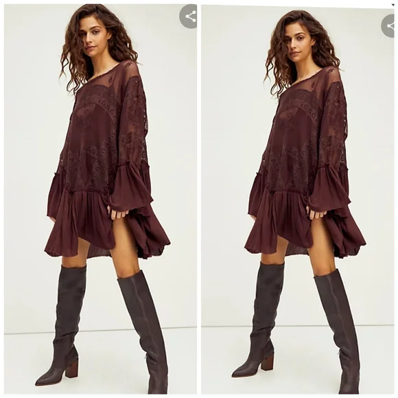 Free people Layered In Lace Swing Dress
